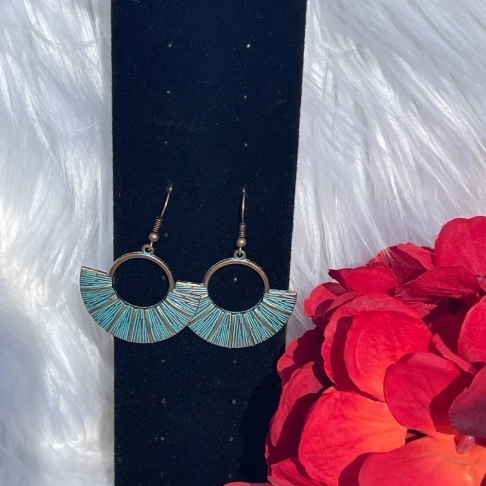 BOGO NewTurquoise Blue & Copper Hopp Dangle Bohemian Southwestern Earrings